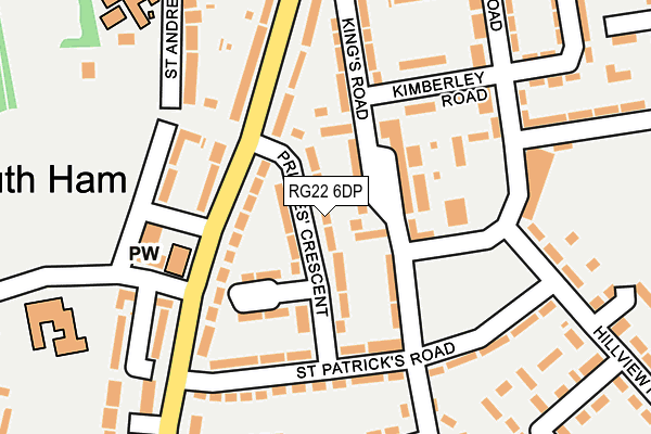 RG22 6DP map - OS OpenMap – Local (Ordnance Survey)