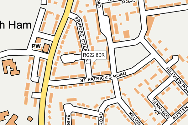 RG22 6DR map - OS OpenMap – Local (Ordnance Survey)