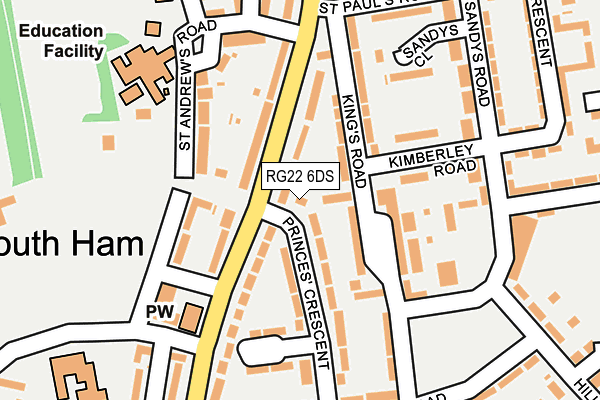 RG22 6DS map - OS OpenMap – Local (Ordnance Survey)