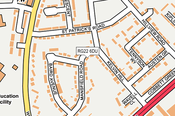 RG22 6DU map - OS OpenMap – Local (Ordnance Survey)