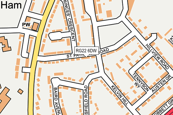 RG22 6DW map - OS OpenMap – Local (Ordnance Survey)