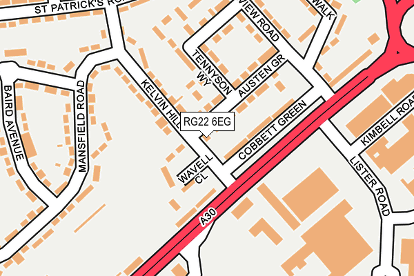 RG22 6EG map - OS OpenMap – Local (Ordnance Survey)