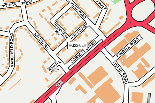 RG22 6EH map - OS OpenMap – Local (Ordnance Survey)