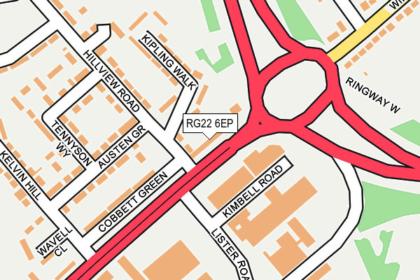 RG22 6EP map - OS OpenMap – Local (Ordnance Survey)