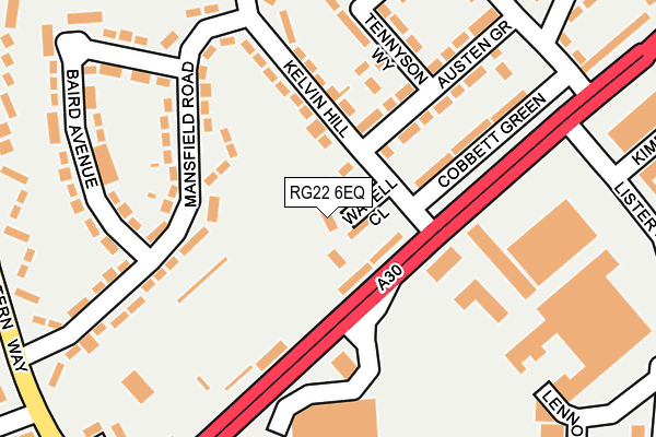 RG22 6EQ map - OS OpenMap – Local (Ordnance Survey)