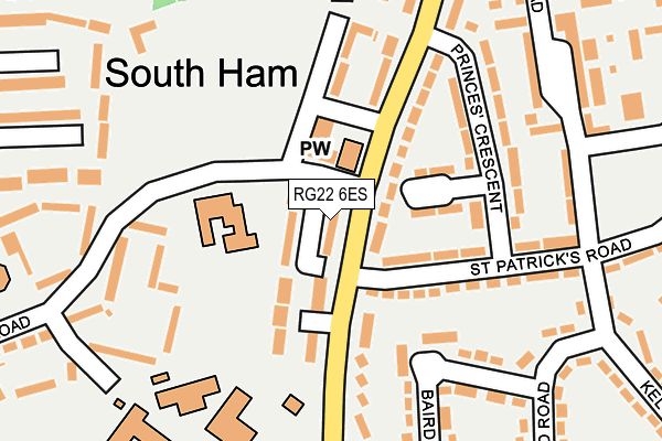 RG22 6ES map - OS OpenMap – Local (Ordnance Survey)