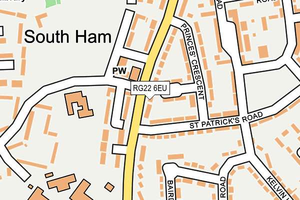 RG22 6EU map - OS OpenMap – Local (Ordnance Survey)
