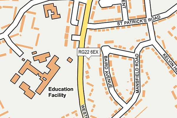 RG22 6EX map - OS OpenMap – Local (Ordnance Survey)