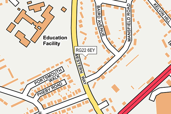 RG22 6EY map - OS OpenMap – Local (Ordnance Survey)