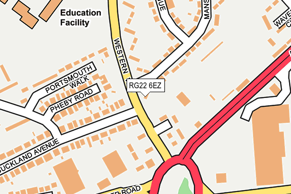 RG22 6EZ map - OS OpenMap – Local (Ordnance Survey)