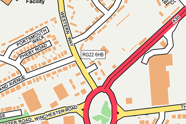 RG22 6HB map - OS OpenMap – Local (Ordnance Survey)