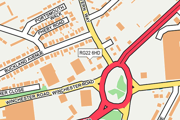 RG22 6HD map - OS OpenMap – Local (Ordnance Survey)