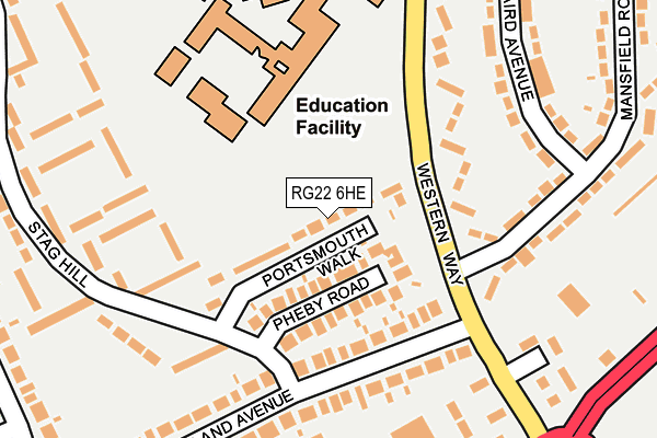 RG22 6HE map - OS OpenMap – Local (Ordnance Survey)