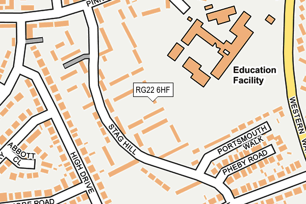 RG22 6HF map - OS OpenMap – Local (Ordnance Survey)