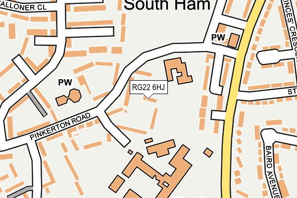 RG22 6HJ map - OS OpenMap – Local (Ordnance Survey)