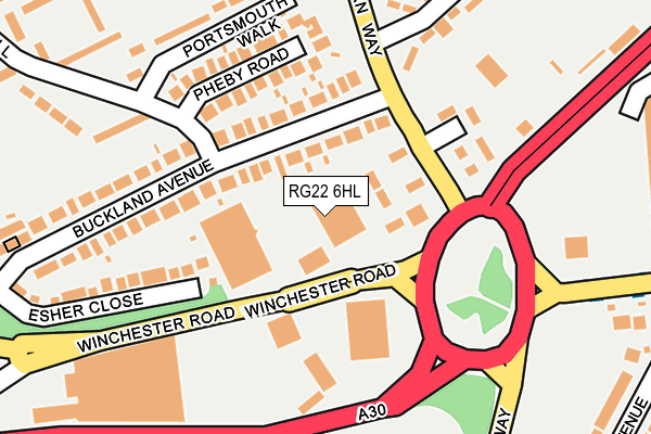 RG22 6HL map - OS OpenMap – Local (Ordnance Survey)