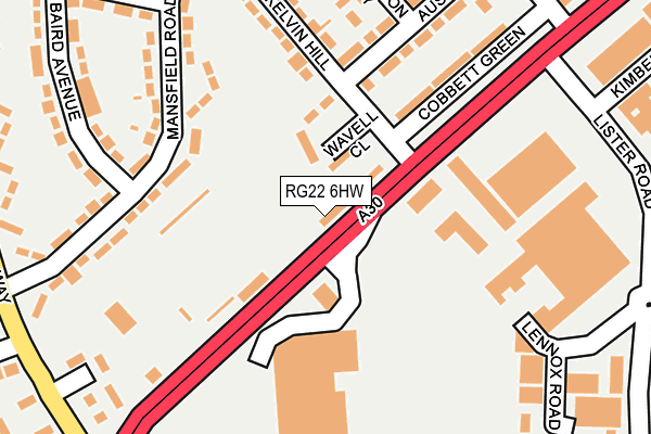 RG22 6HW map - OS OpenMap – Local (Ordnance Survey)
