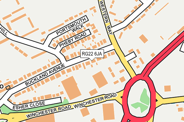 RG22 6JA map - OS OpenMap – Local (Ordnance Survey)