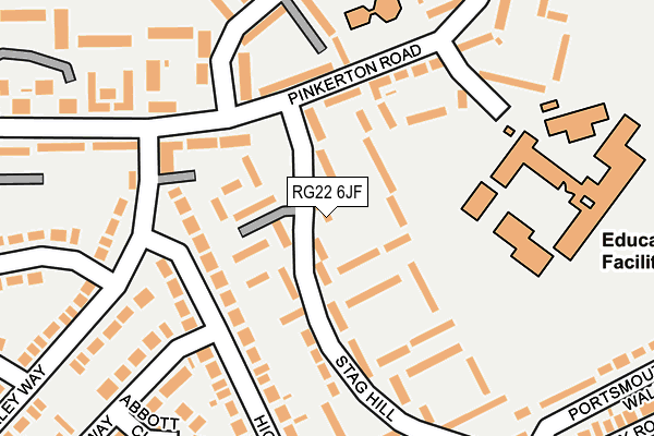 RG22 6JF map - OS OpenMap – Local (Ordnance Survey)