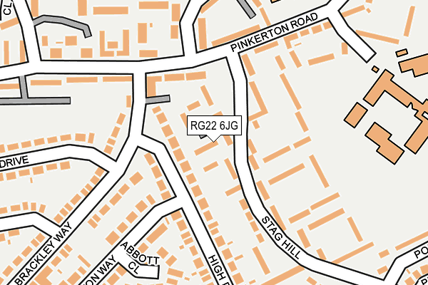 RG22 6JG map - OS OpenMap – Local (Ordnance Survey)