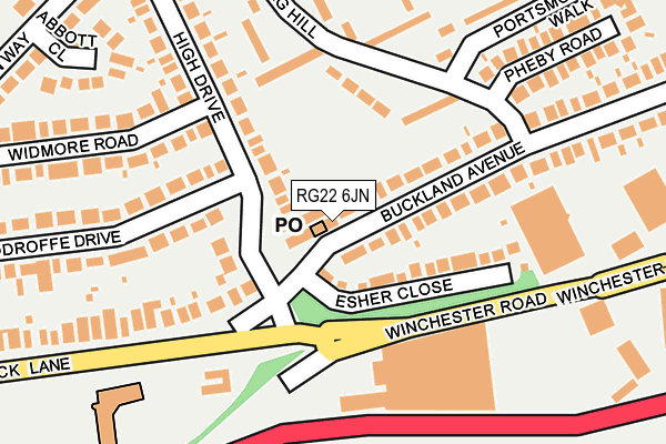 RG22 6JN map - OS OpenMap – Local (Ordnance Survey)