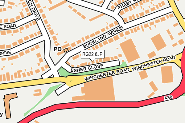 RG22 6JP map - OS OpenMap – Local (Ordnance Survey)