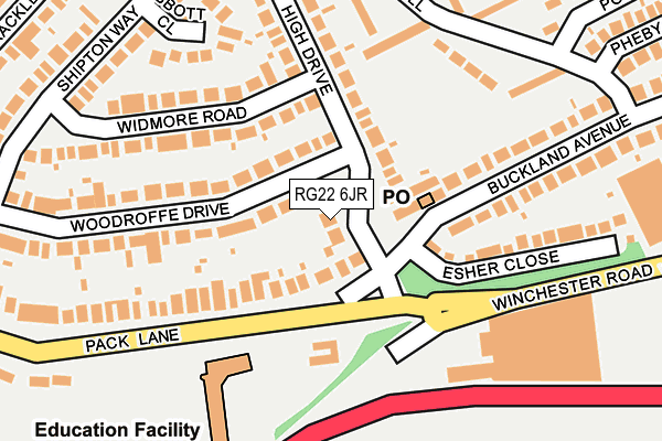 RG22 6JR map - OS OpenMap – Local (Ordnance Survey)