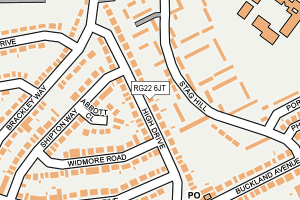 RG22 6JT map - OS OpenMap – Local (Ordnance Survey)