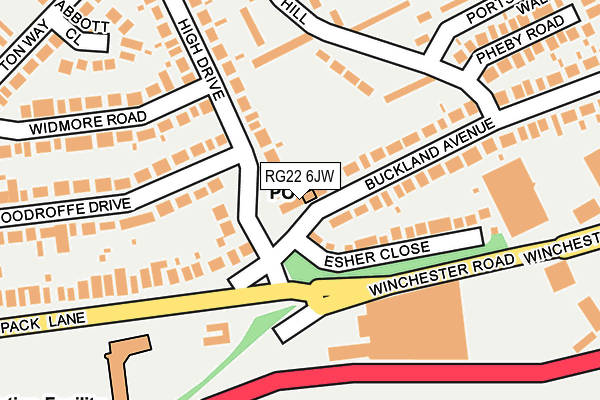 RG22 6JW map - OS OpenMap – Local (Ordnance Survey)