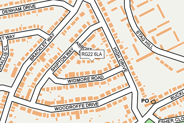 RG22 6LA map - OS OpenMap – Local (Ordnance Survey)