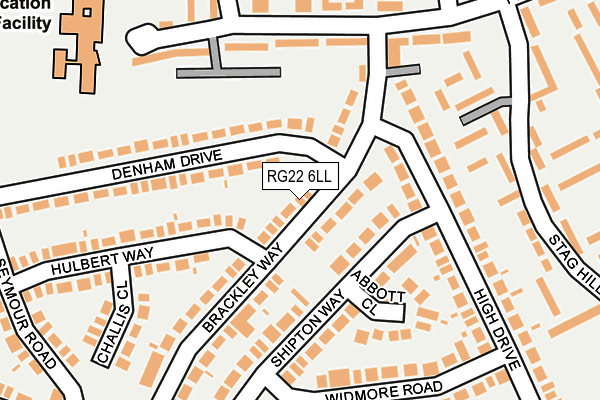 RG22 6LL map - OS OpenMap – Local (Ordnance Survey)