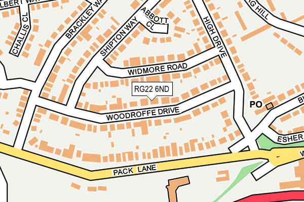 RG22 6ND map - OS OpenMap – Local (Ordnance Survey)