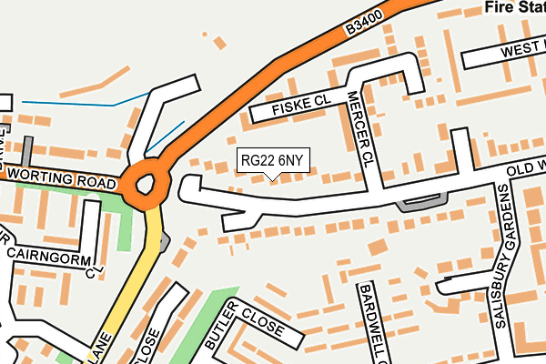 RG22 6NY map - OS OpenMap – Local (Ordnance Survey)