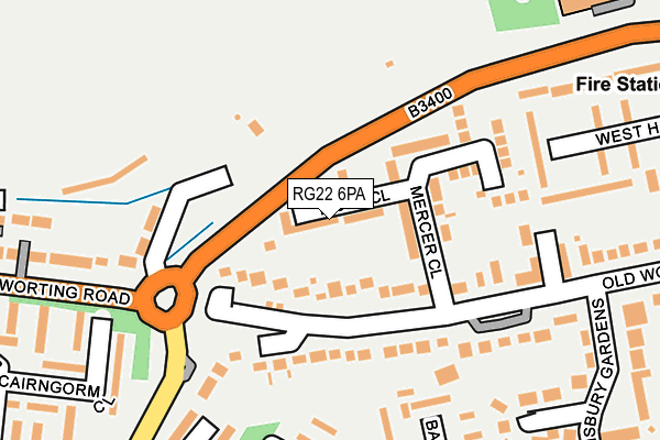 RG22 6PA map - OS OpenMap – Local (Ordnance Survey)