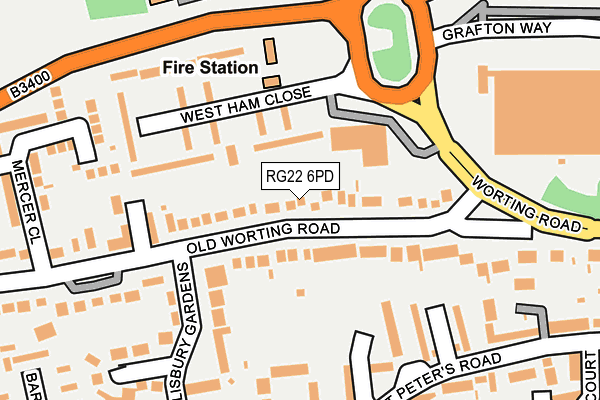 RG22 6PD map - OS OpenMap – Local (Ordnance Survey)