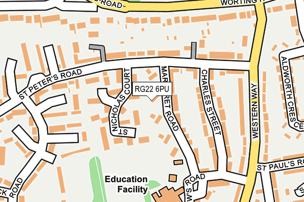 RG22 6PU map - OS OpenMap – Local (Ordnance Survey)