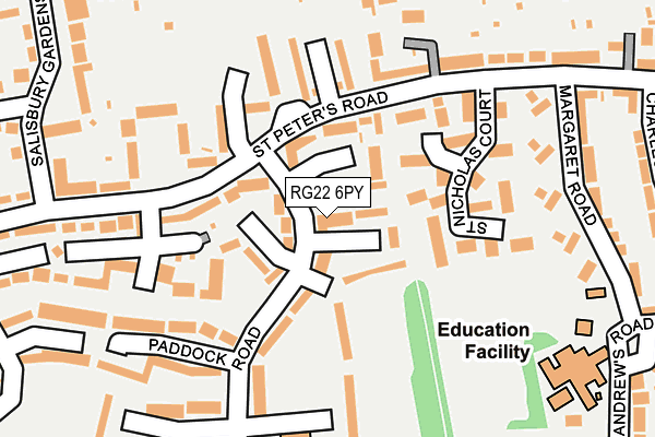 RG22 6PY map - OS OpenMap – Local (Ordnance Survey)