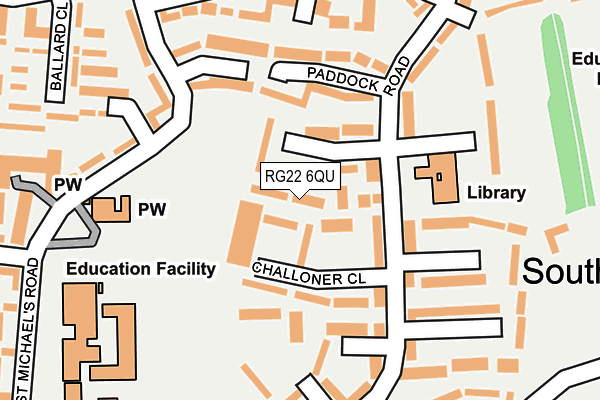 RG22 6QU map - OS OpenMap – Local (Ordnance Survey)