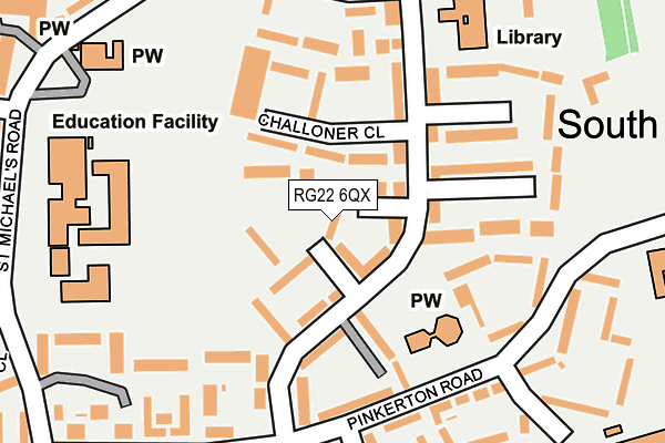 RG22 6QX map - OS OpenMap – Local (Ordnance Survey)