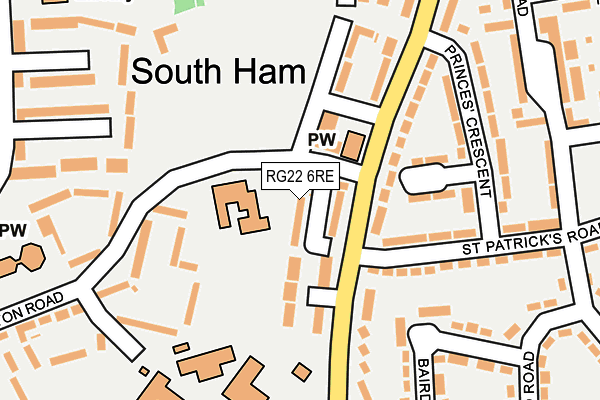 RG22 6RE map - OS OpenMap – Local (Ordnance Survey)