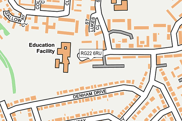 RG22 6RU map - OS OpenMap – Local (Ordnance Survey)