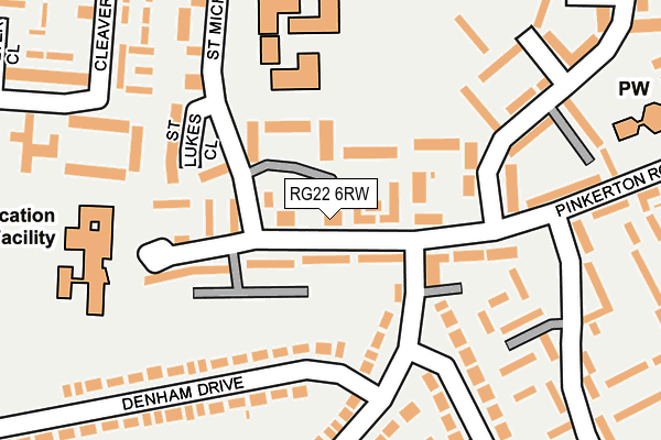 RG22 6RW map - OS OpenMap – Local (Ordnance Survey)