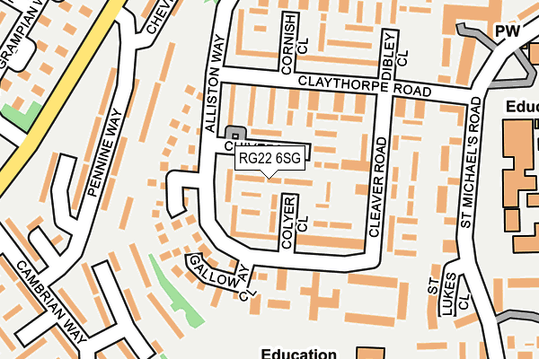 RG22 6SG map - OS OpenMap – Local (Ordnance Survey)