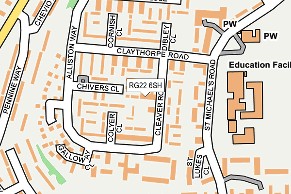 RG22 6SH map - OS OpenMap – Local (Ordnance Survey)