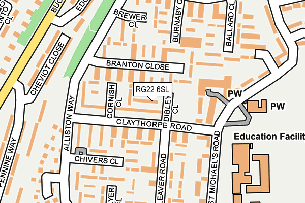 RG22 6SL map - OS OpenMap – Local (Ordnance Survey)