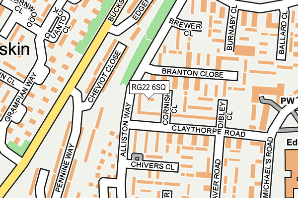 RG22 6SQ map - OS OpenMap – Local (Ordnance Survey)