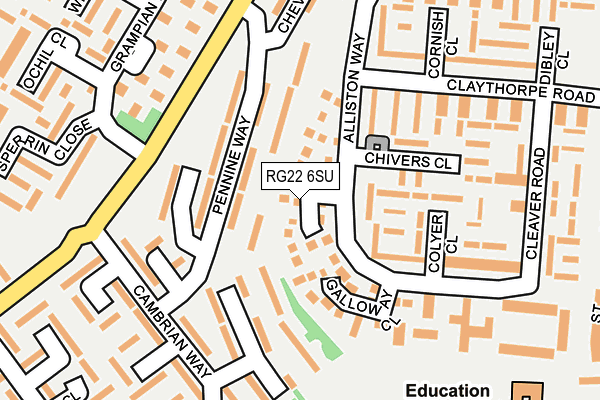 RG22 6SU map - OS OpenMap – Local (Ordnance Survey)
