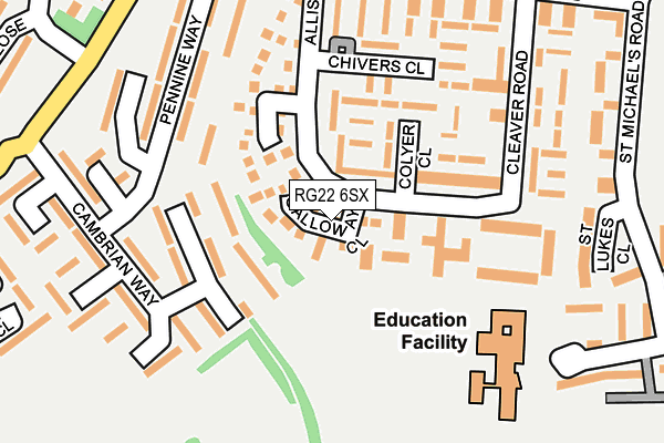 RG22 6SX map - OS OpenMap – Local (Ordnance Survey)