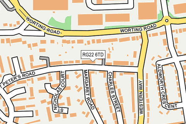 RG22 6TD map - OS OpenMap – Local (Ordnance Survey)