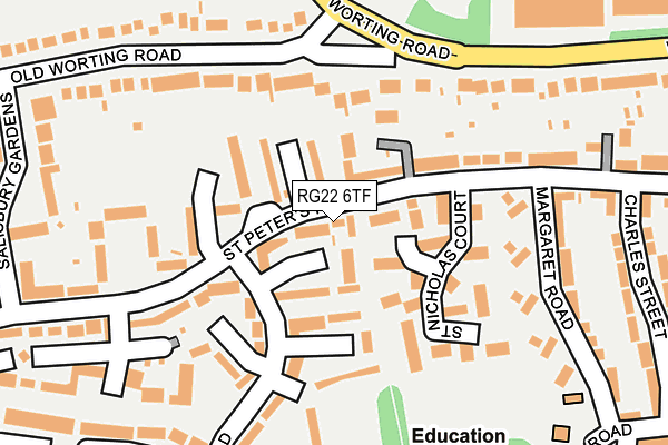 RG22 6TF map - OS OpenMap – Local (Ordnance Survey)